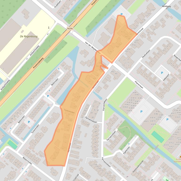 Kaart van postcodegebied 2211RK.