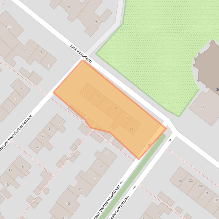 Kaart van postcodegebied 2211RR.