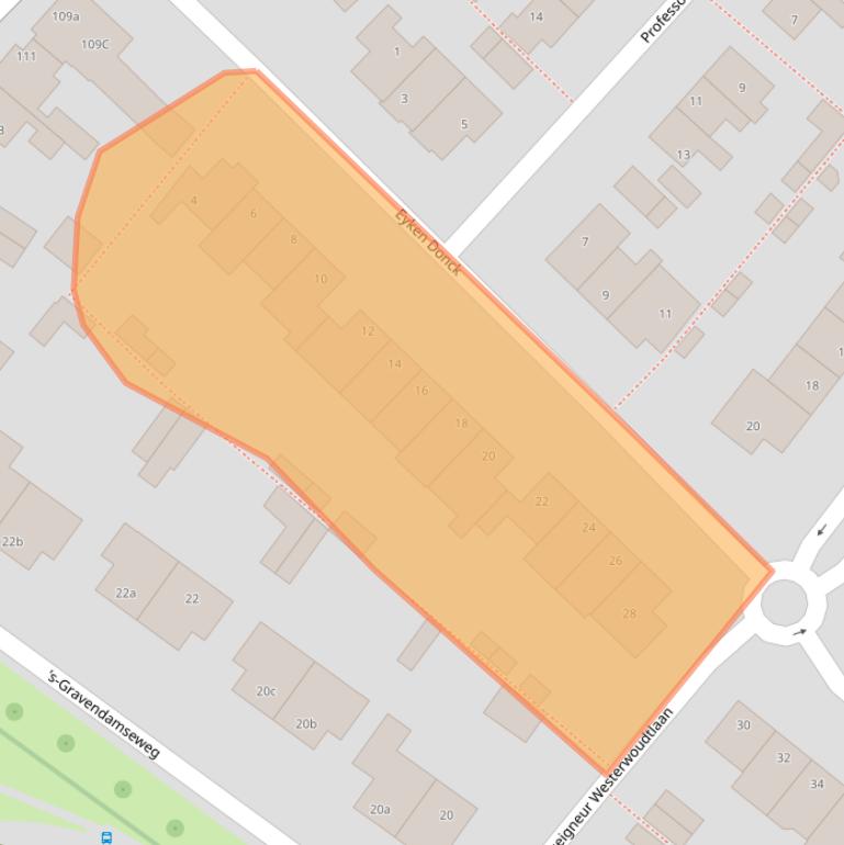 Kaart van postcodegebied 2211SE.