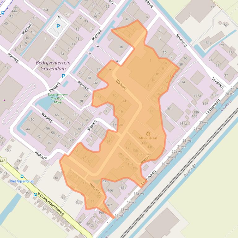 Kaart van postcodegebied 2211SJ.