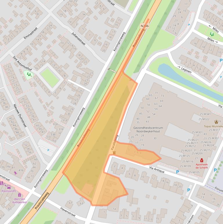 Kaart van postcodegebied 2211TD.