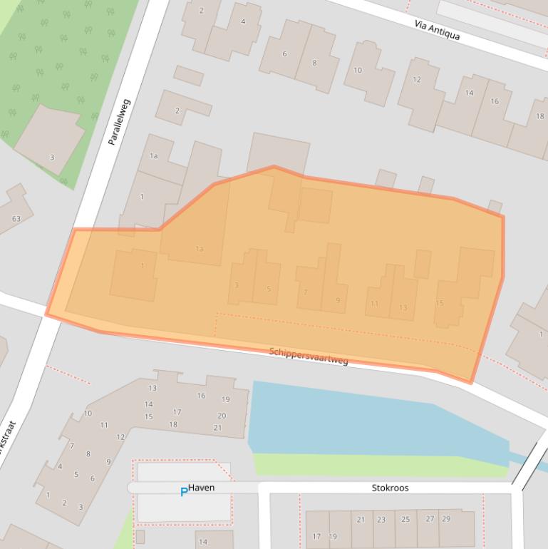 Kaart van postcodegebied 2211TJ.