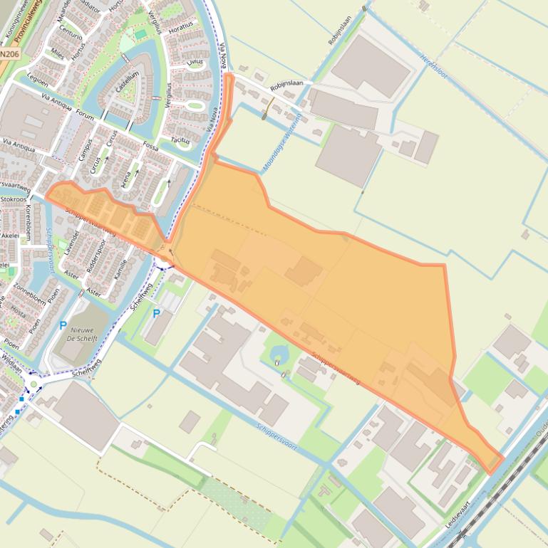 Kaart van postcodegebied 2211TK.