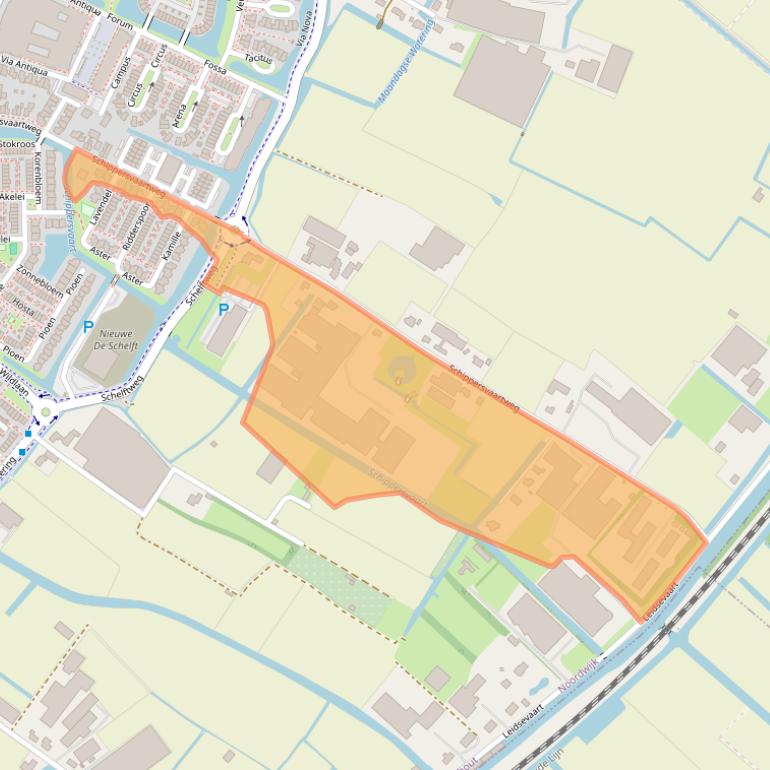 Kaart van postcodegebied 2211TL.