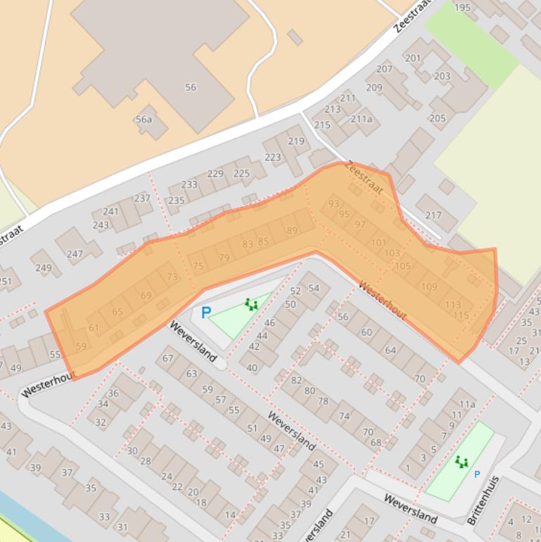 Kaart van postcodegebied 2211TN.