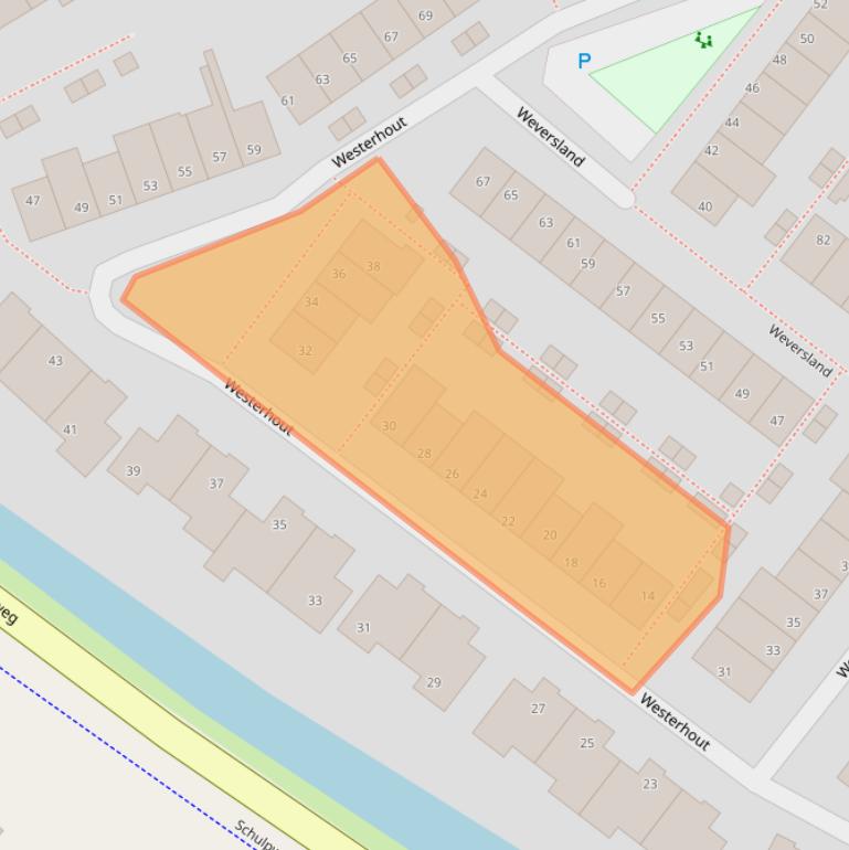 Kaart van postcodegebied 2211TP.