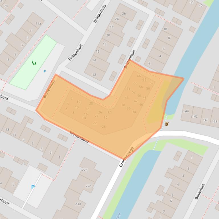 Kaart van postcodegebied 2211TS.