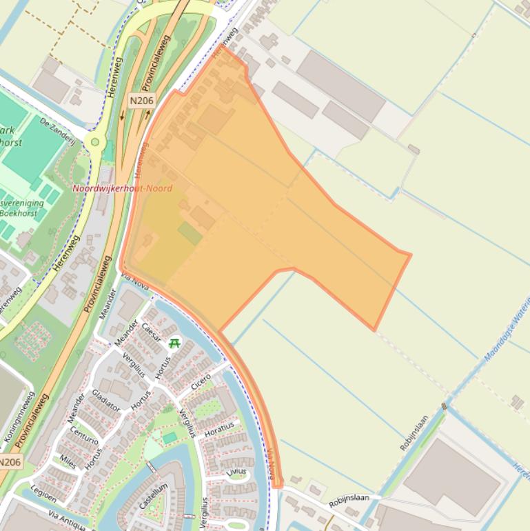 Kaart van postcodegebied 2211VA.