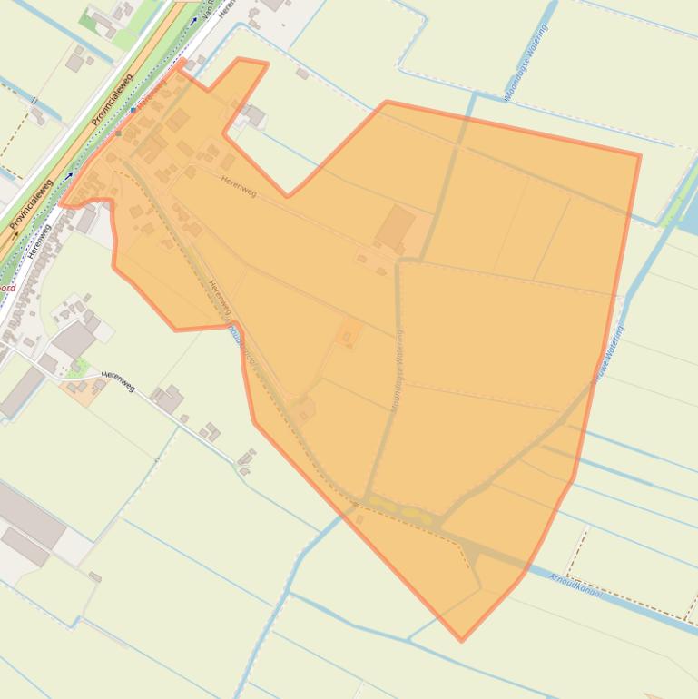 Kaart van postcodegebied 2211VE.