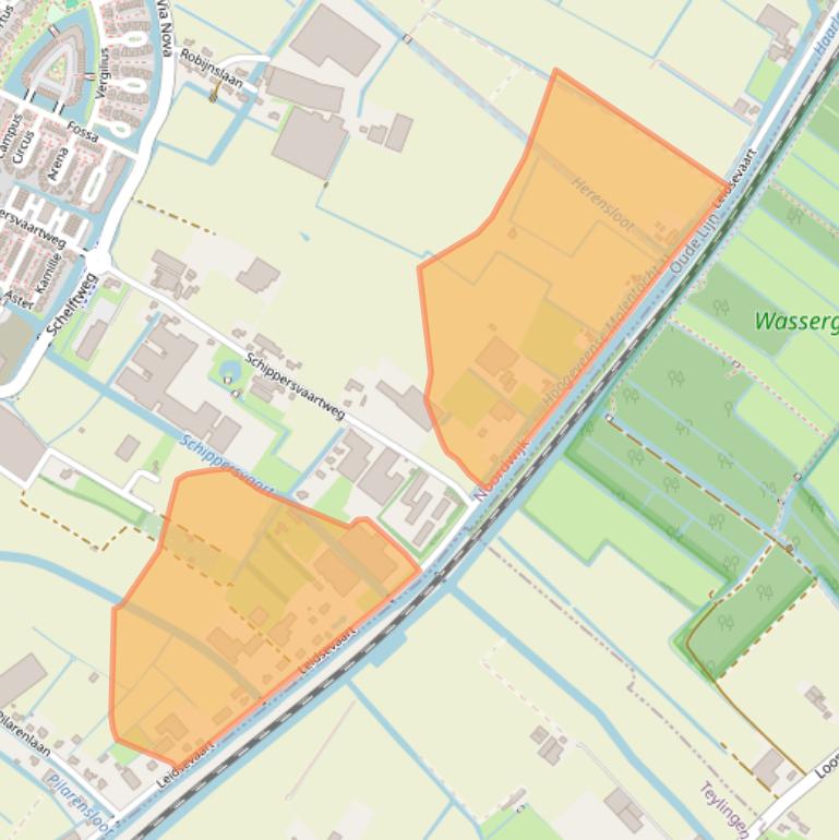Kaart van postcodegebied 2211VS.