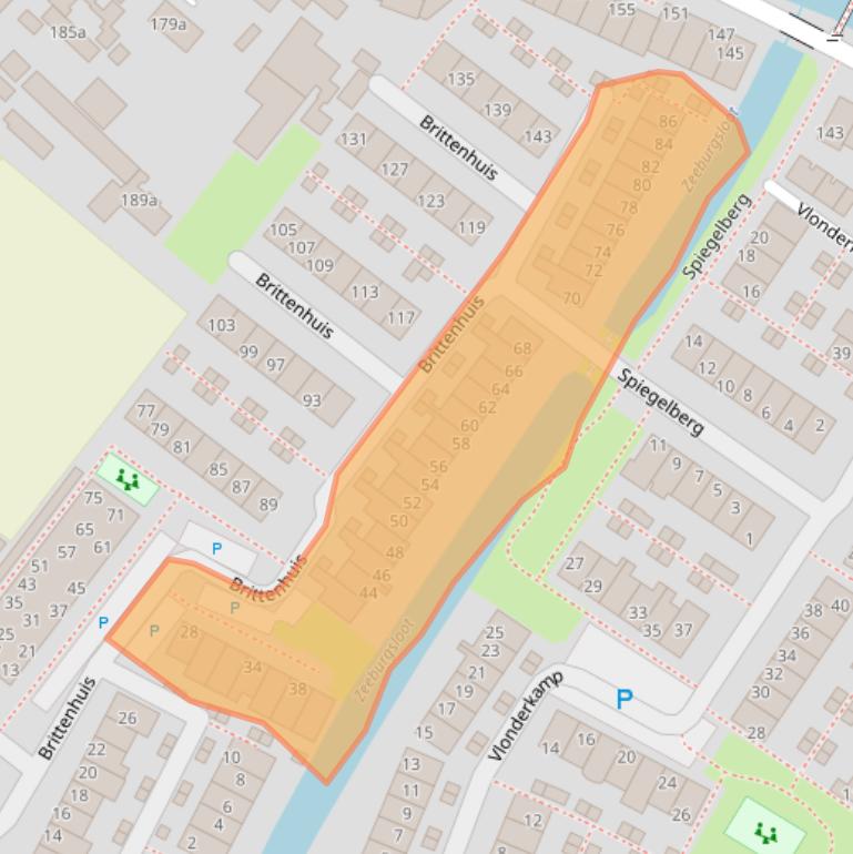 Kaart van postcodegebied 2211VZ.