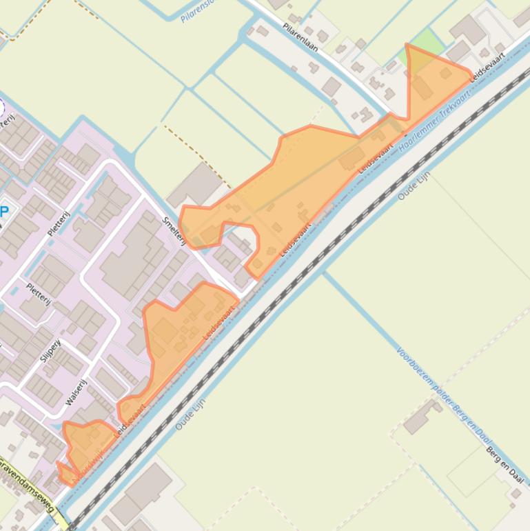 Kaart van postcodegebied 2211WD.