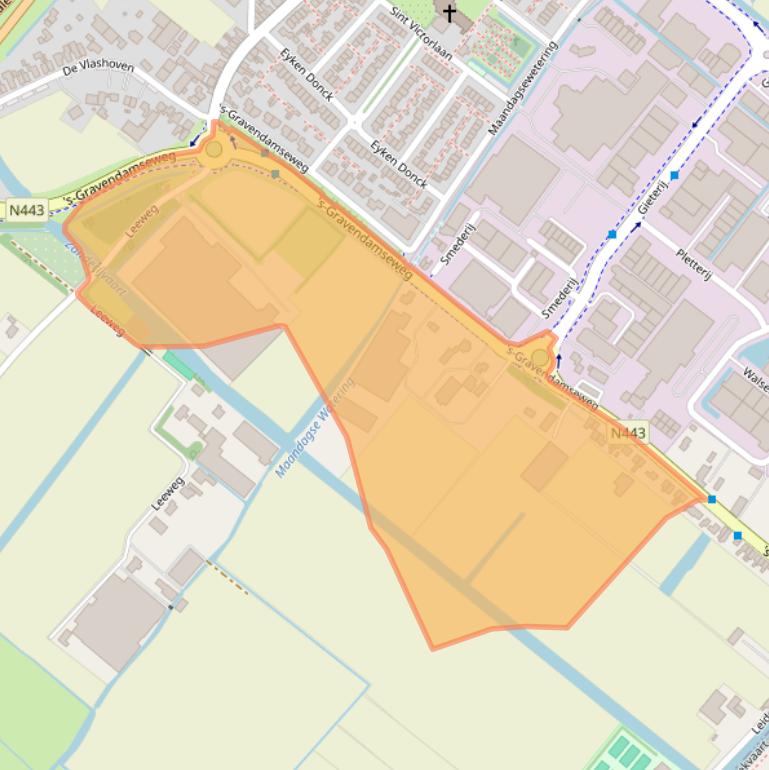 Kaart van postcodegebied 2211WH.