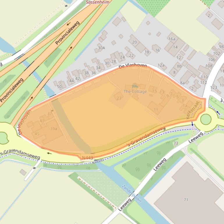 Kaart van postcodegebied 2211WL.