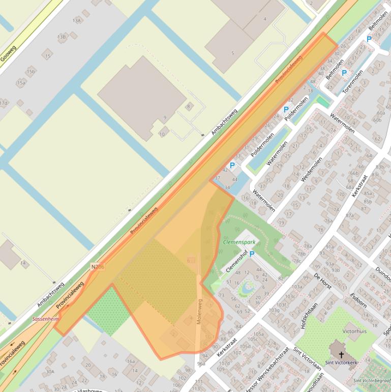 Kaart van postcodegebied 2211WR.