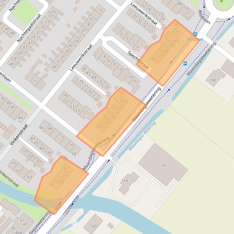 Kaart van postcodegebied 2211WT.