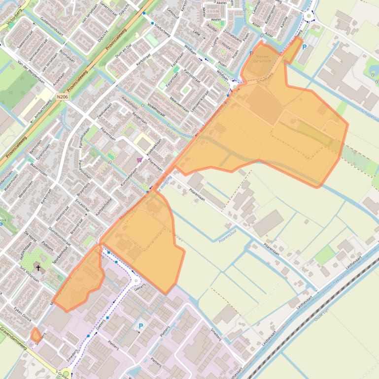 Kaart van postcodegebied 2211WV.