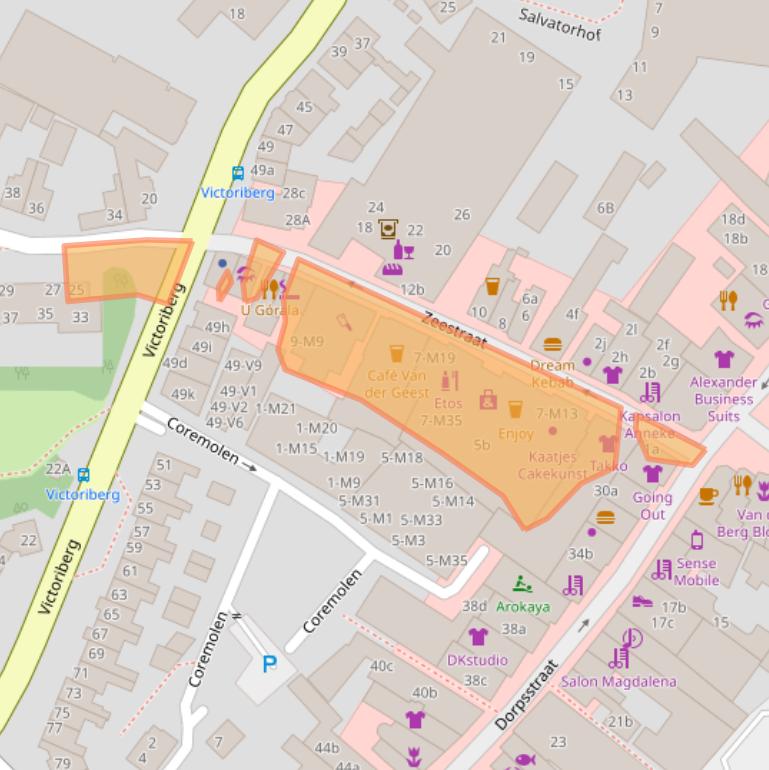 Kaart van postcodegebied 2211XA.