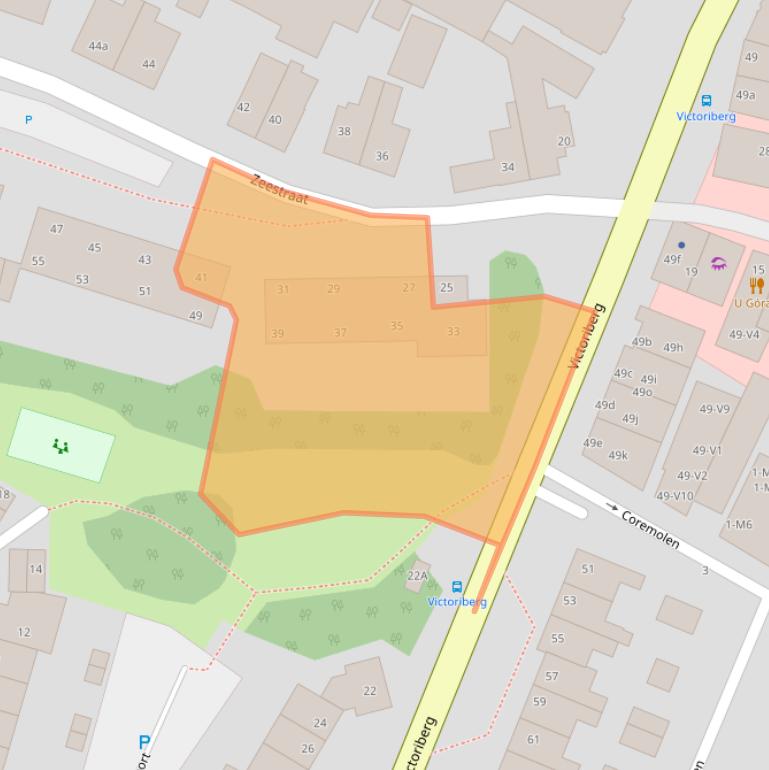Kaart van postcodegebied 2211XB.
