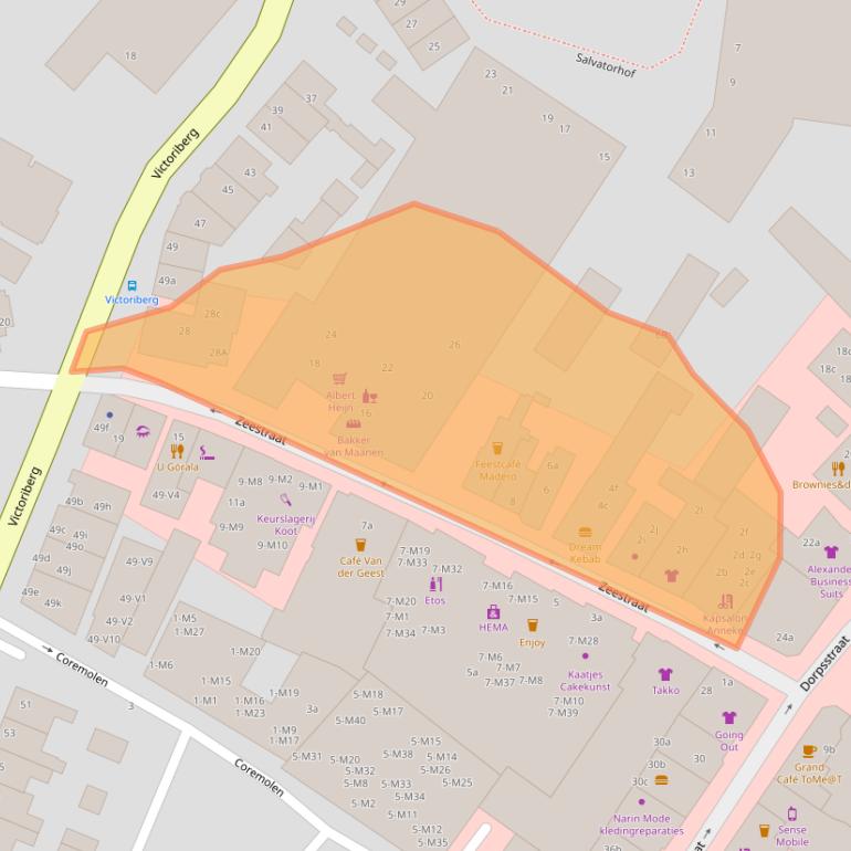 Kaart van postcodegebied 2211XG.