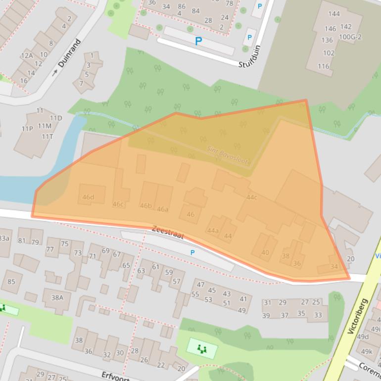 Kaart van postcodegebied 2211XH.