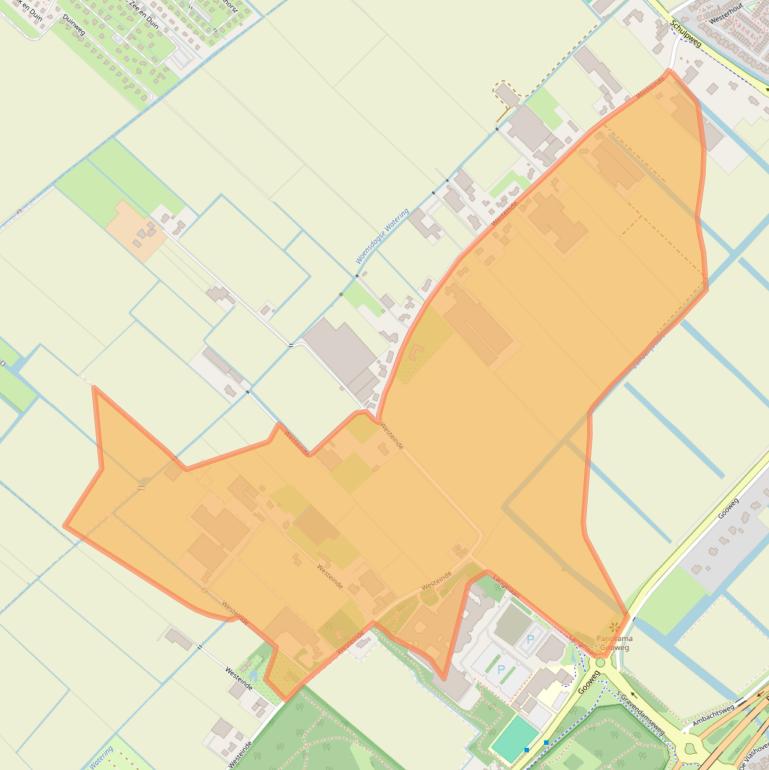 Kaart van postcodegebied 2211XN.