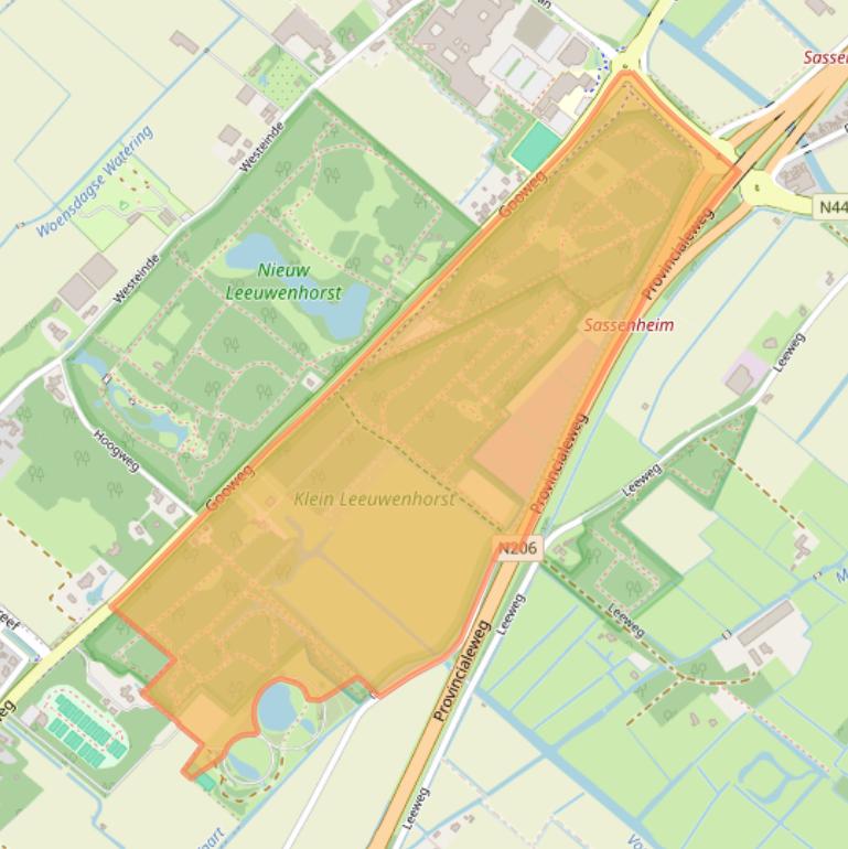 Kaart van postcodegebied 2211XW.