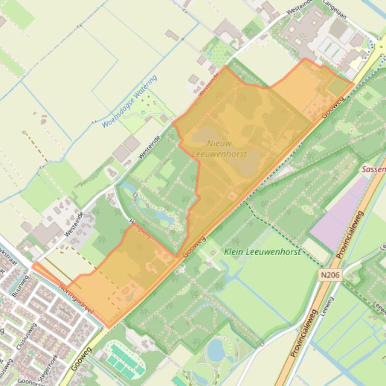 Kaart van postcodegebied 2211XX.