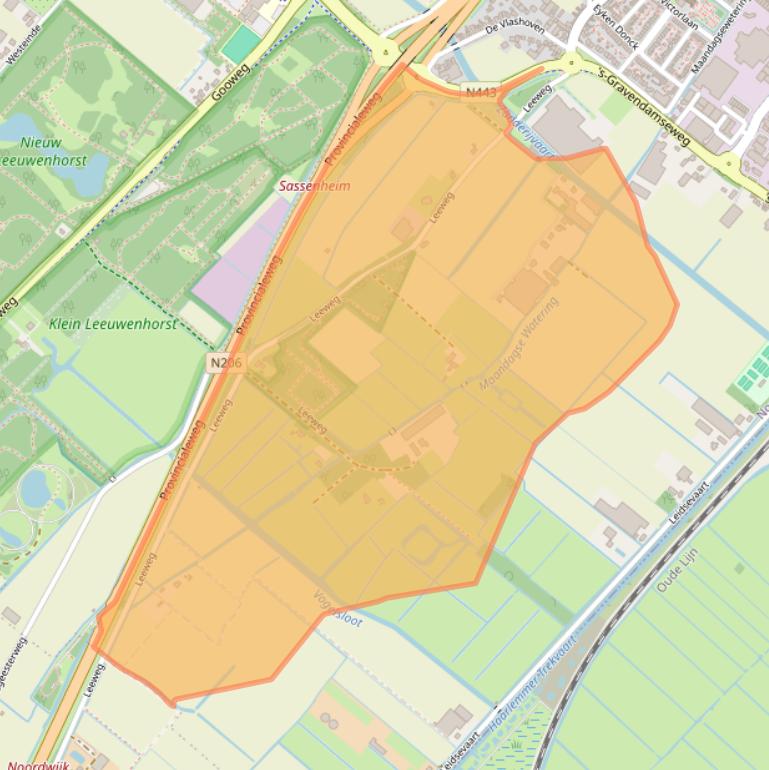 Kaart van postcodegebied 2211XZ.