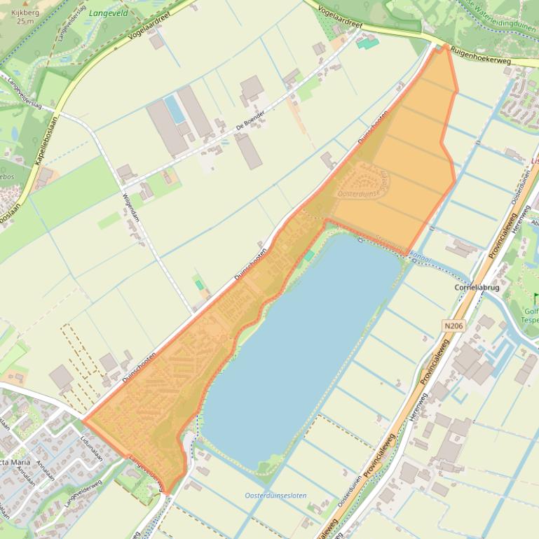 Kaart van postcodegebied 2211ZC.