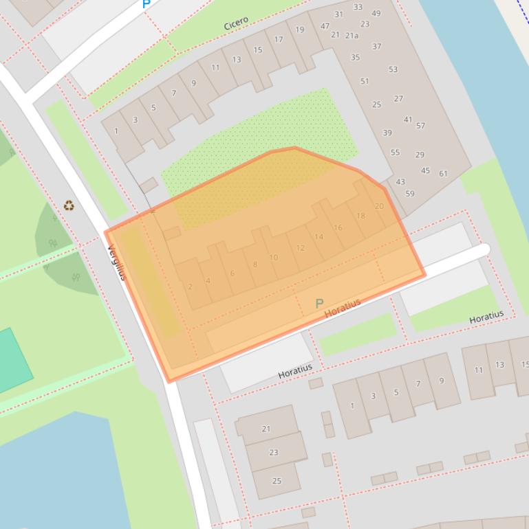 Kaart van postcodegebied 2211ZR.