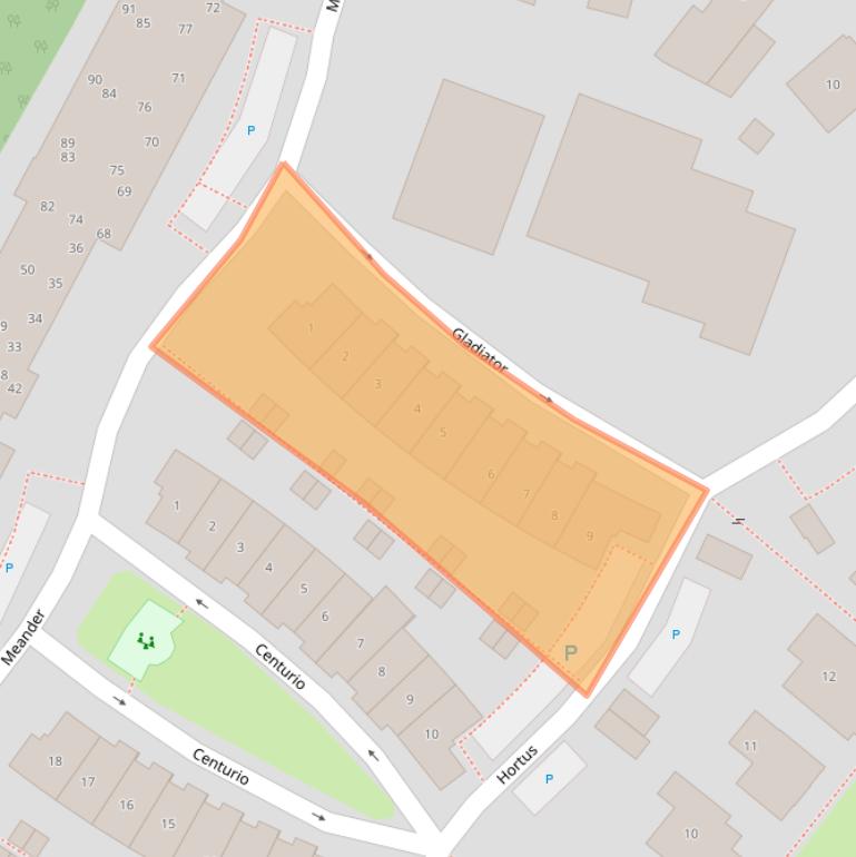 Kaart van postcodegebied 2211ZT.