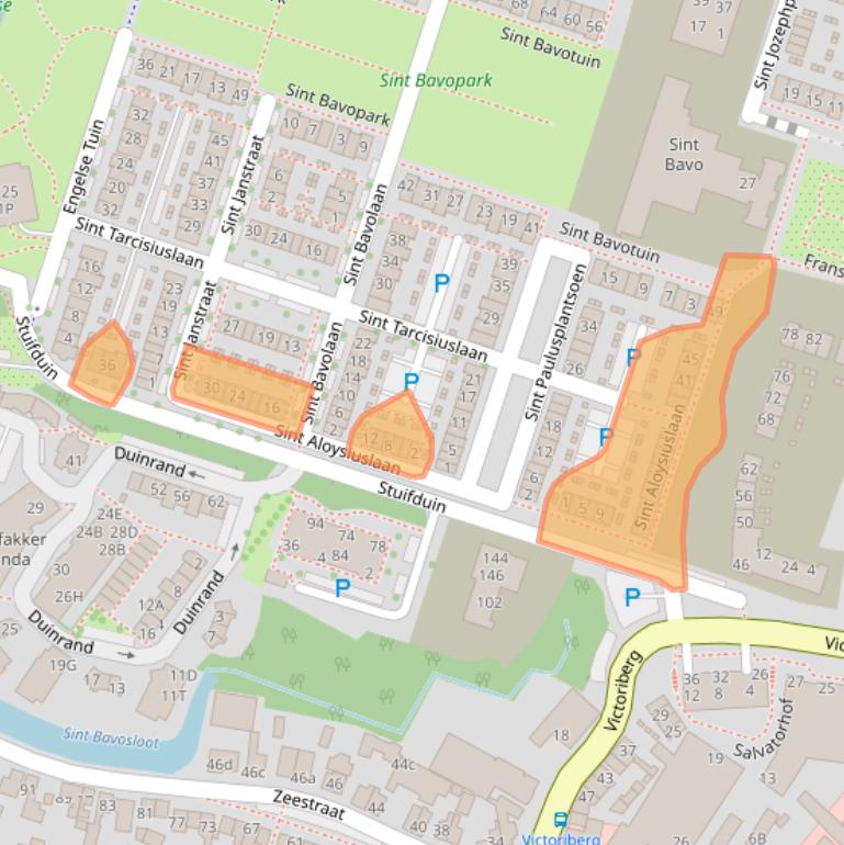 Kaart van postcodegebied 2212TB.