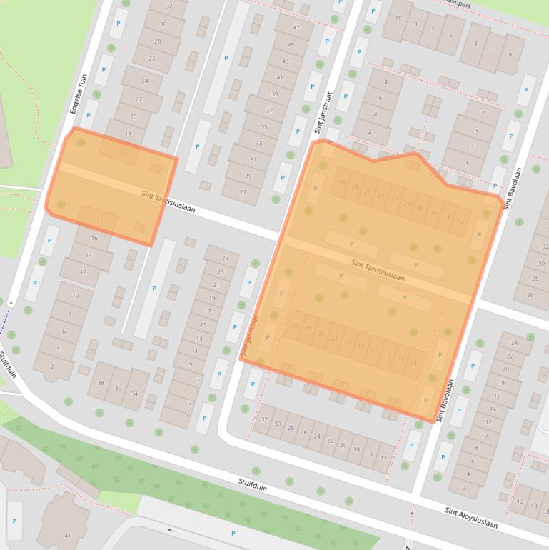 Kaart van postcodegebied 2212TD.