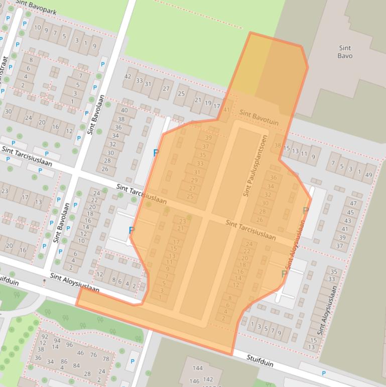 Kaart van postcodegebied 2212TH.