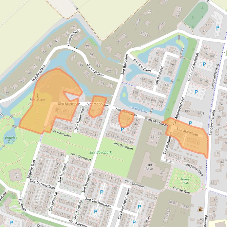 Kaart van postcodegebied 2212TJ.