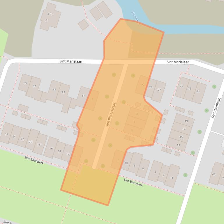 Kaart van postcodegebied 2212TK.