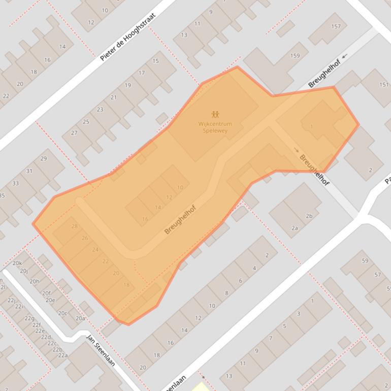 Kaart van postcodegebied 2215AB.