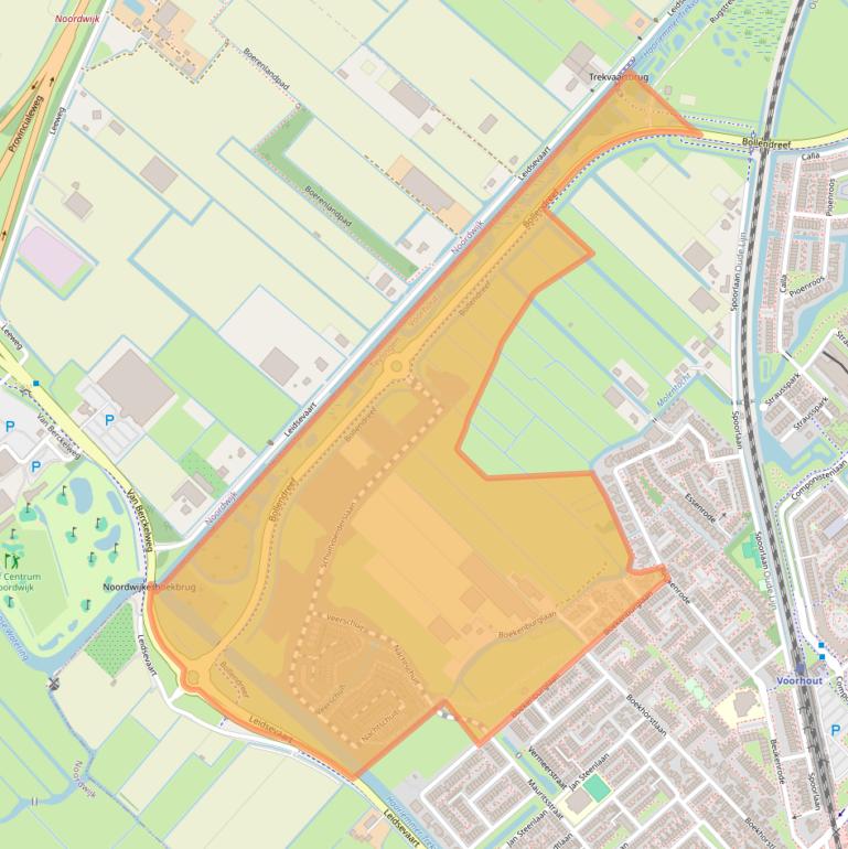 Kaart van postcodegebied 2215AC.