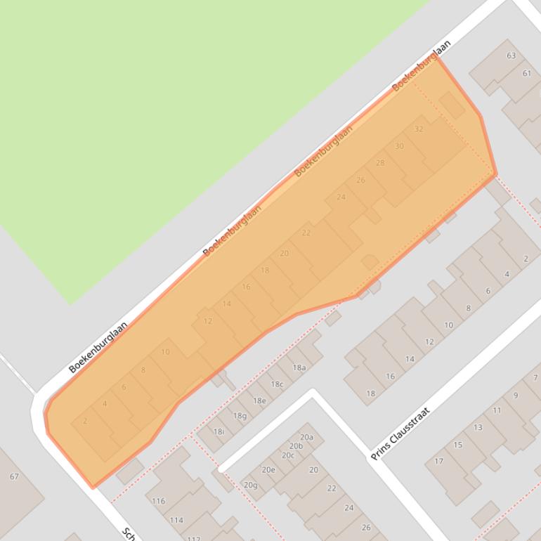 Kaart van postcodegebied 2215AD.