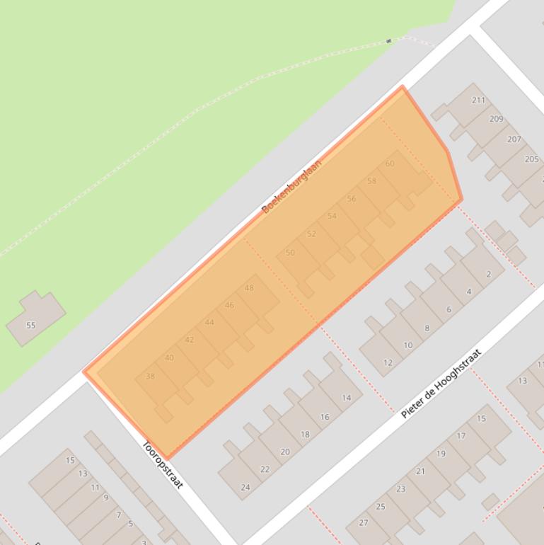 Kaart van postcodegebied 2215AE.