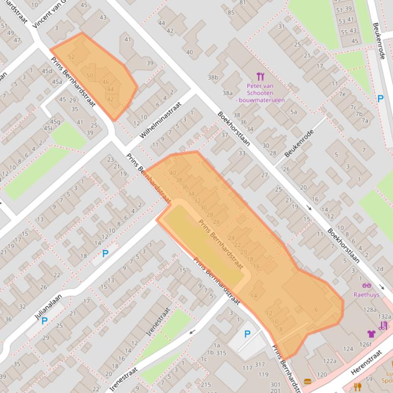 Kaart van postcodegebied 2215AW.