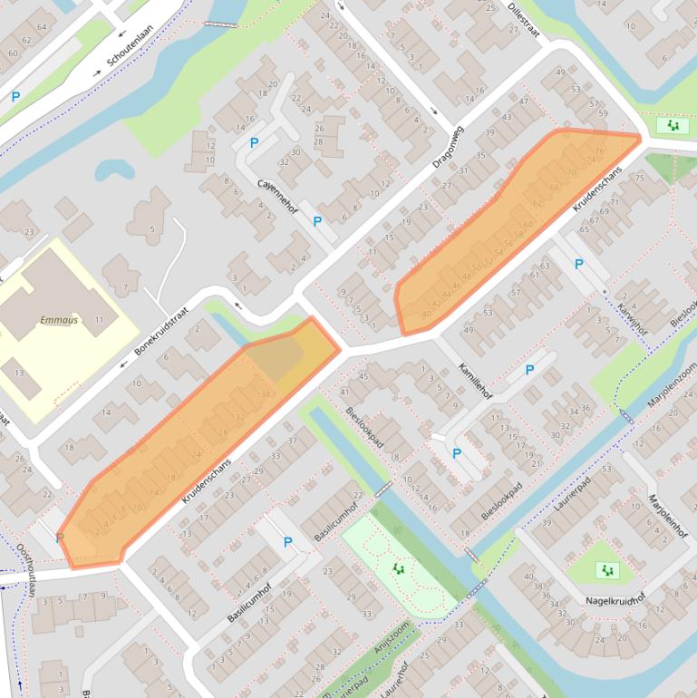 Kaart van postcodegebied 2215BR.