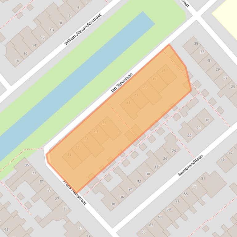 Kaart van postcodegebied 2215CE.