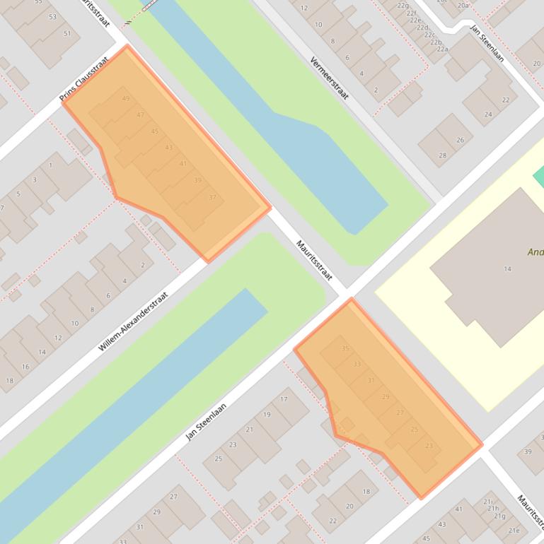 Kaart van postcodegebied 2215CR.