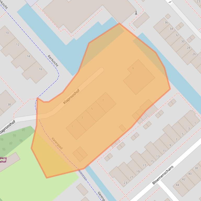 Kaart van postcodegebied 2215DN.
