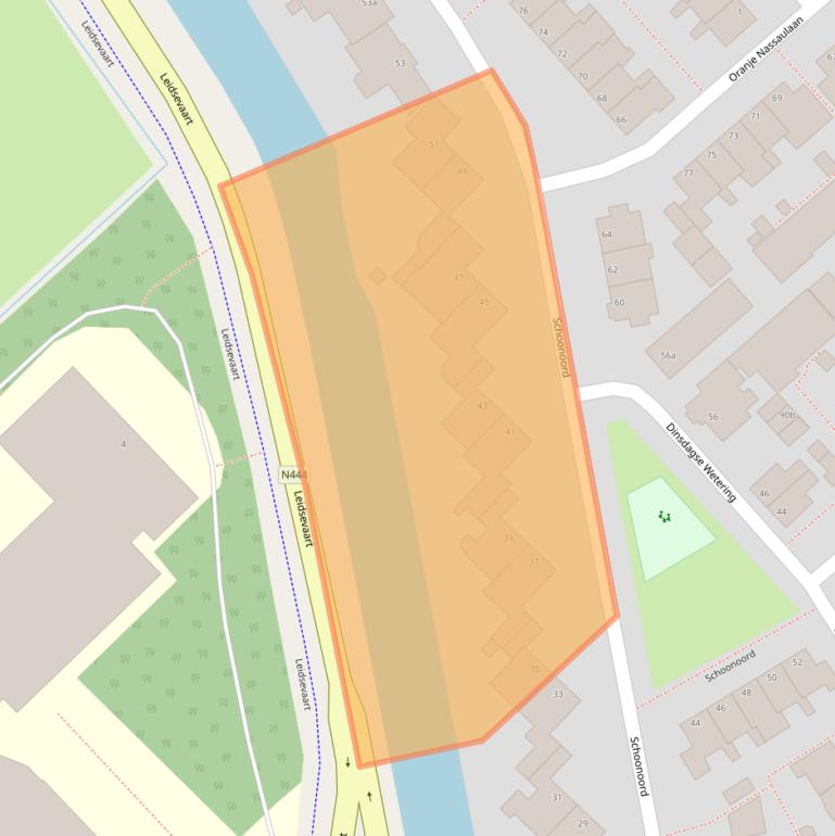 Kaart van postcodegebied 2215EB.