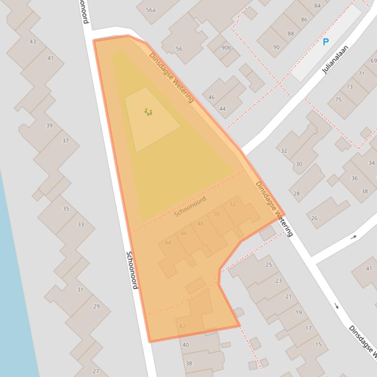 Kaart van postcodegebied 2215EE.