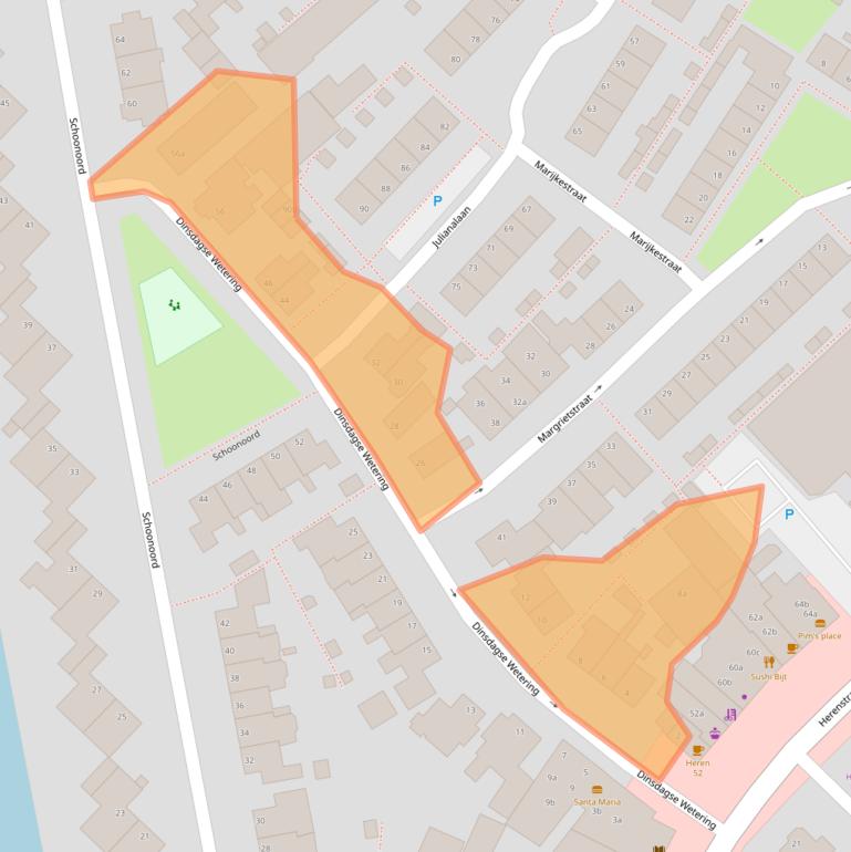 Kaart van postcodegebied 2215EP.