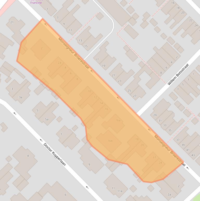 Kaart van postcodegebied 2215ES.